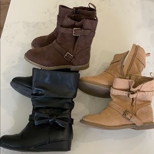 Toddler girl size 8 - set of 3 cute boots 👢